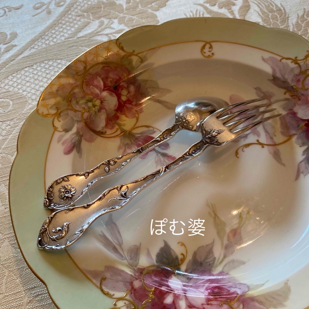 リード＆バートン】純銀「Les Cinq Fleurs」カトラリー 3本セット