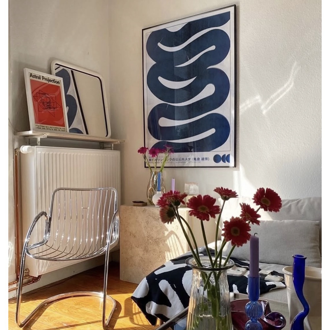 新品 亀倉雄策 Waves アートポスター 東京オリンピックの公式ポスタの