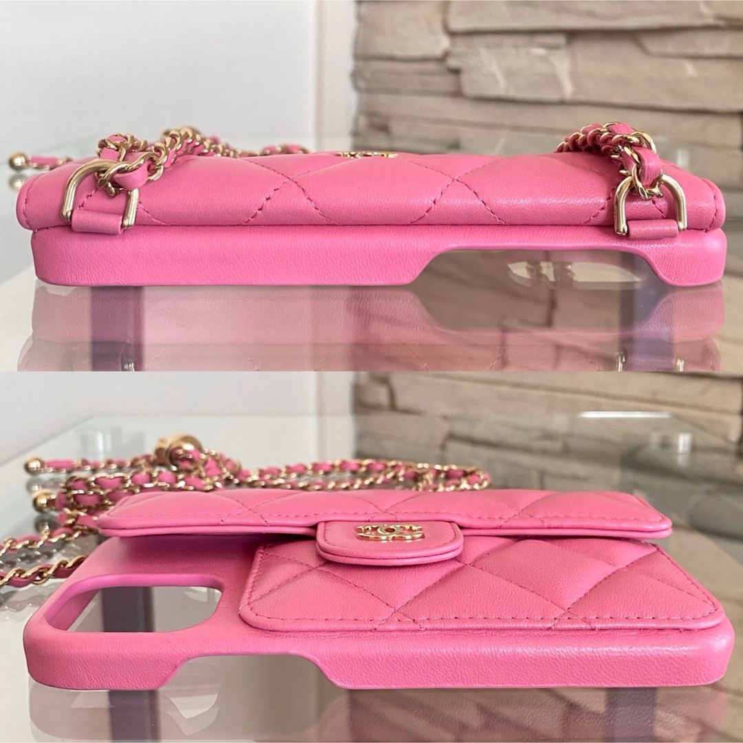 CHANEL - シャネル iPhoneケース マトラッセ ピンク iPhone12 PROの