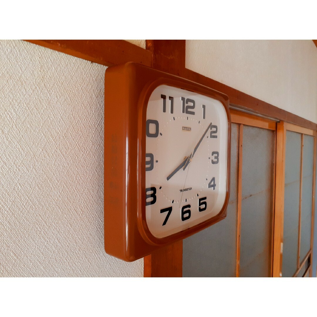 70's CITIZEN 掛け時計 ミッドセンチュリー ビンテージ ブラウン