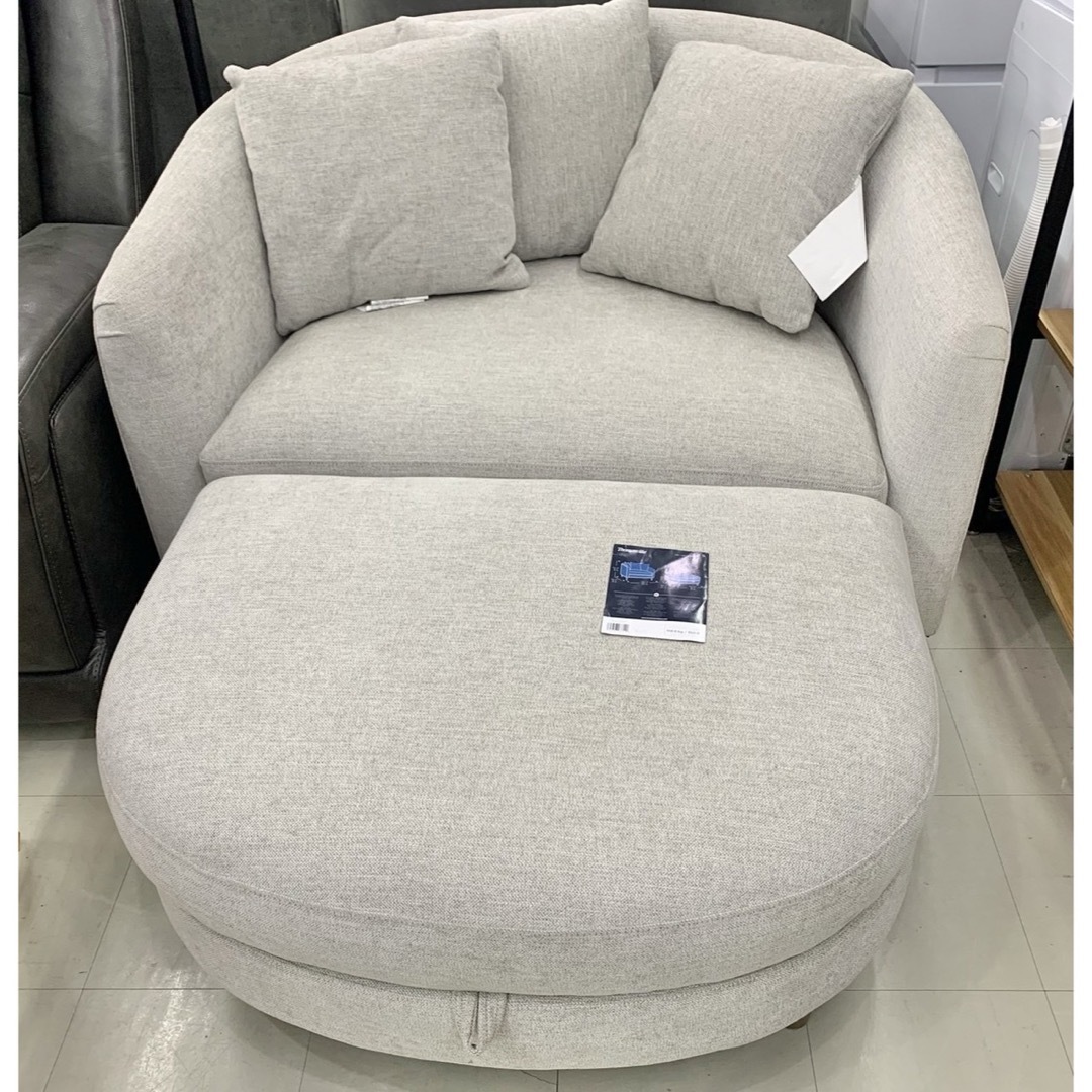 コストコ - Thomasville オットマン付きファブリックチェアー 1人用