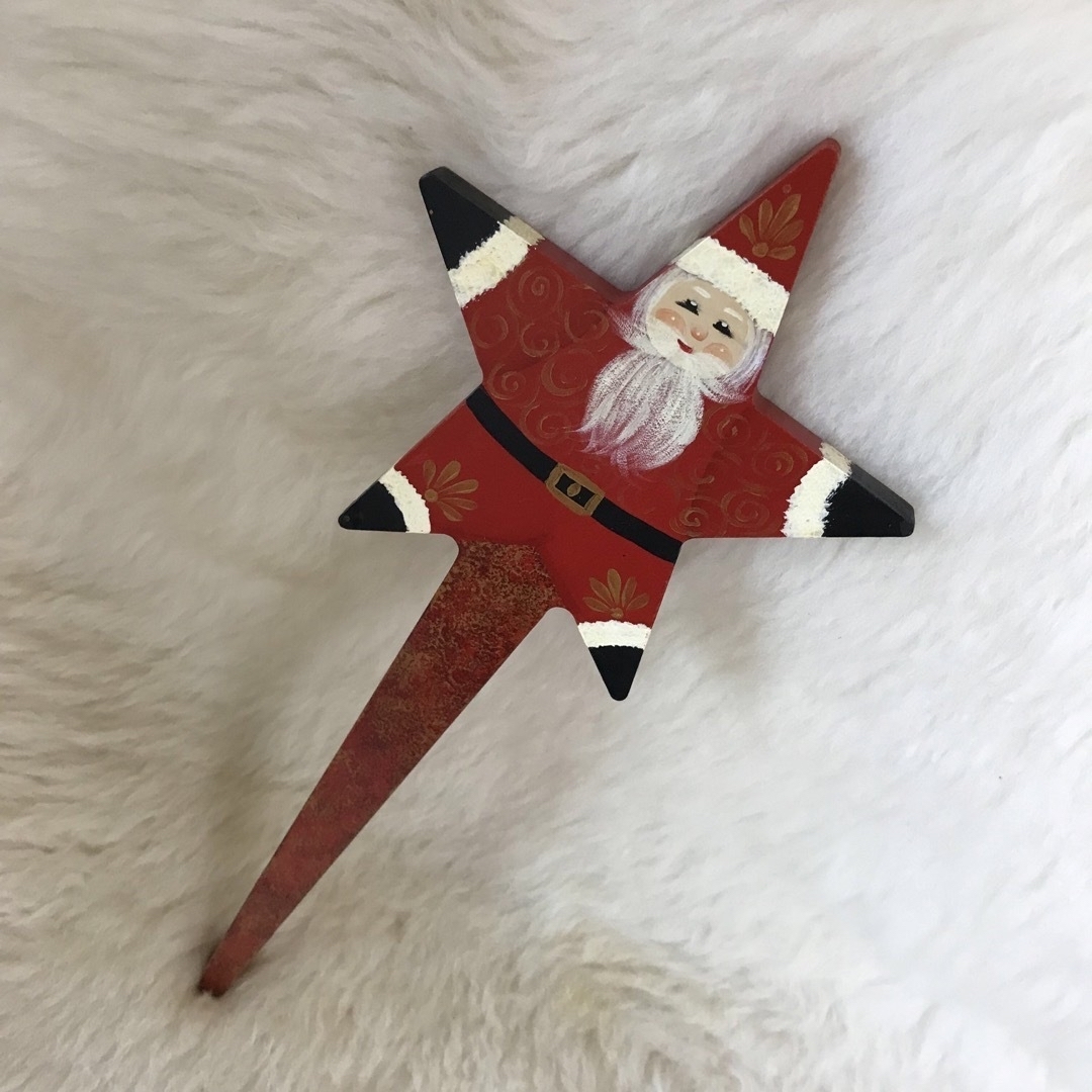 植木鉢 ネームプレート クリスマス サンタクロース ハンドメイド