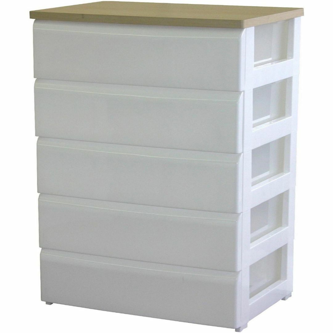 PES CST収納チェスト5段ナチュラル＊ホワイト幅56㎝