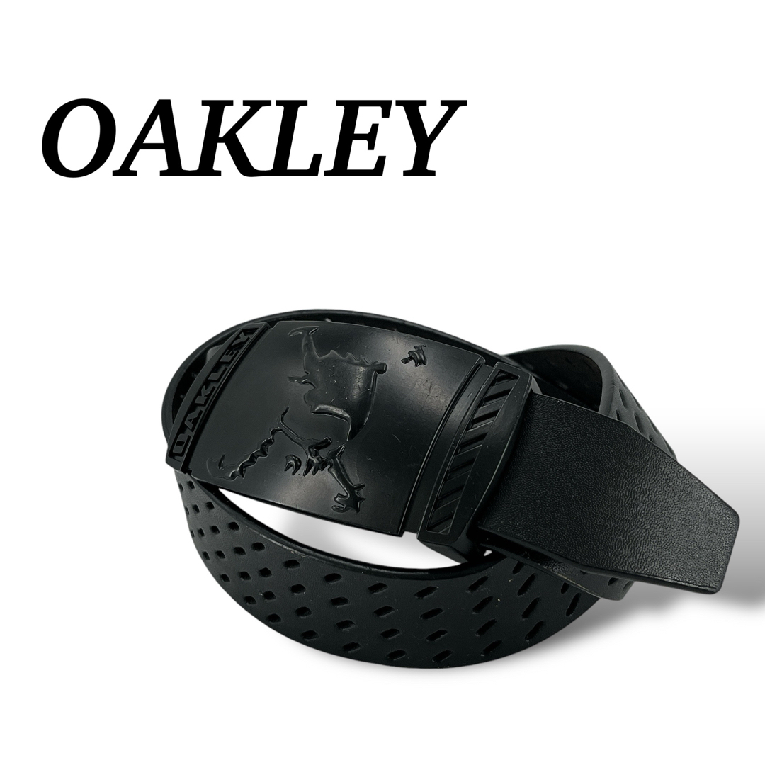 Oakley - y2k 00s オークリー ベルト スカル バックル パンチング 黒