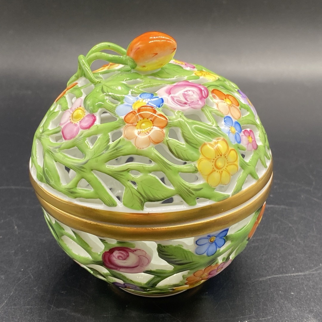 Herend - 箱付き ヘレンド ファンタジー ボンボニエール 透かし小物