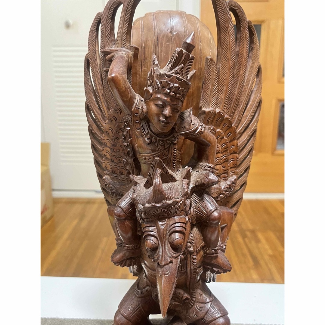 仏教美術 ガルーダ 木彫刻品 精密彫刻 インド神 バリ インドネシア