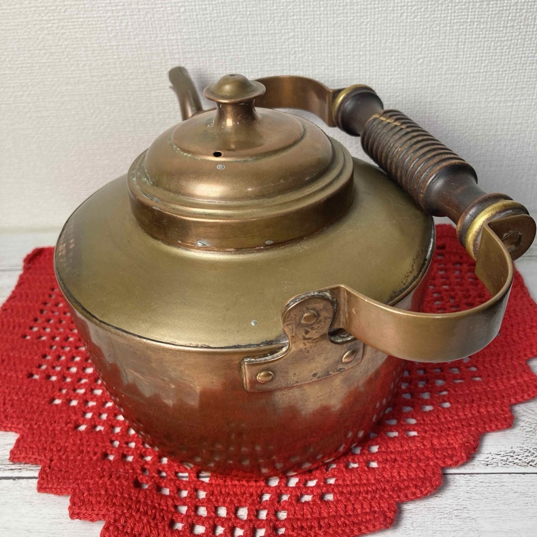 希少 アンティーク 銅製 ケトル やかん 北欧 雑貨 コッパー インテリア