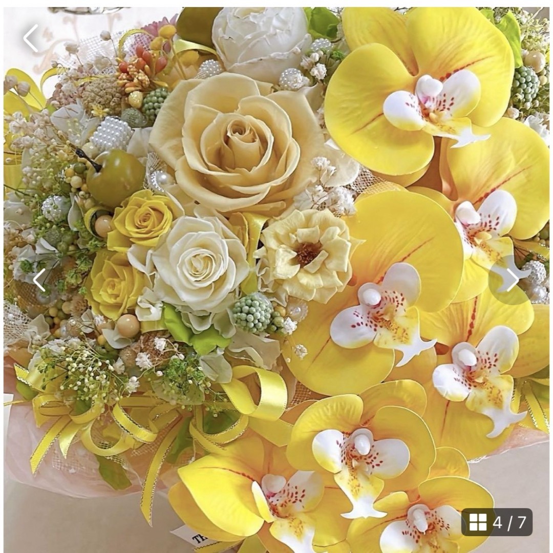 ✨特大✨4色のミックスバラプリザ＆胡蝶蘭（アーティフィシャル ✨特大