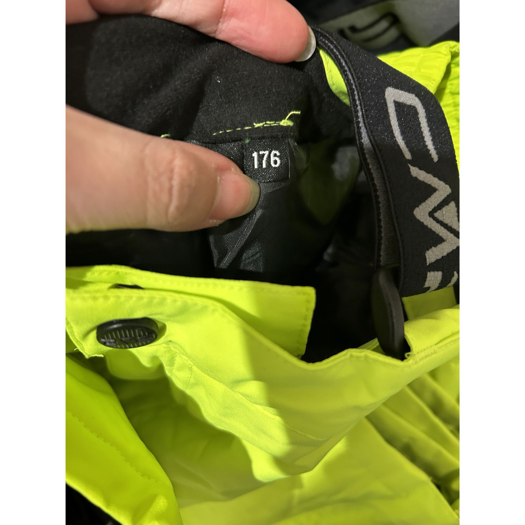 未使用 蛍光イエロー サスペンダー付きスキーウェア スノボーズボン