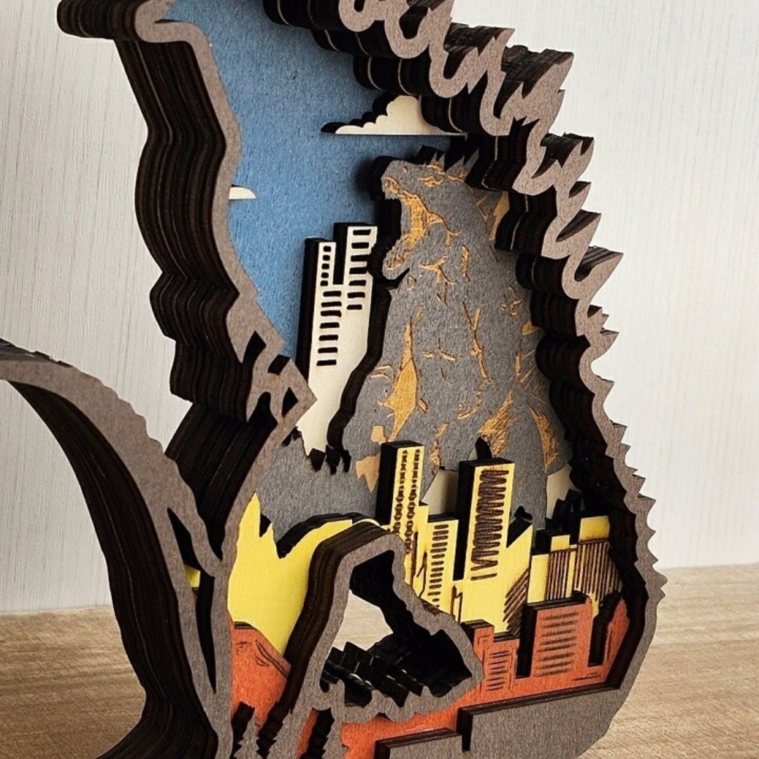 木製置物】ゴジラ恐竜☆ジュラシックパーク グッズ 置き物 雑貨