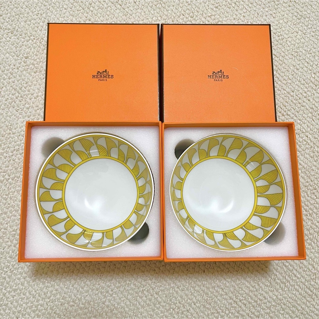 HERMES - 【新品・未使用】エルメス ソレイユ ボウル MM 茶碗 2個