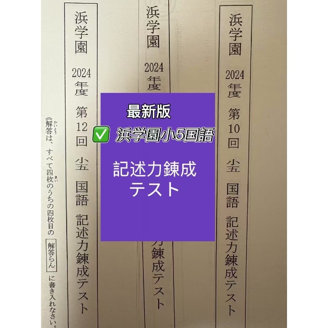浜学園小6 Vクラス国語&小6 国語記述力錬成テスト 一年分 - 浜学園 小6
