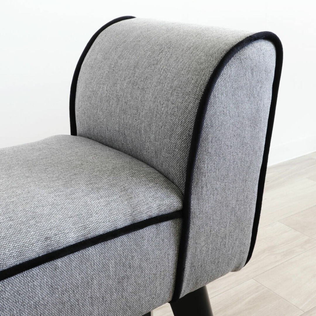 ☆スツールベンチ モダンテイスト クッションチェア 椅子 グレー 腰掛【S】