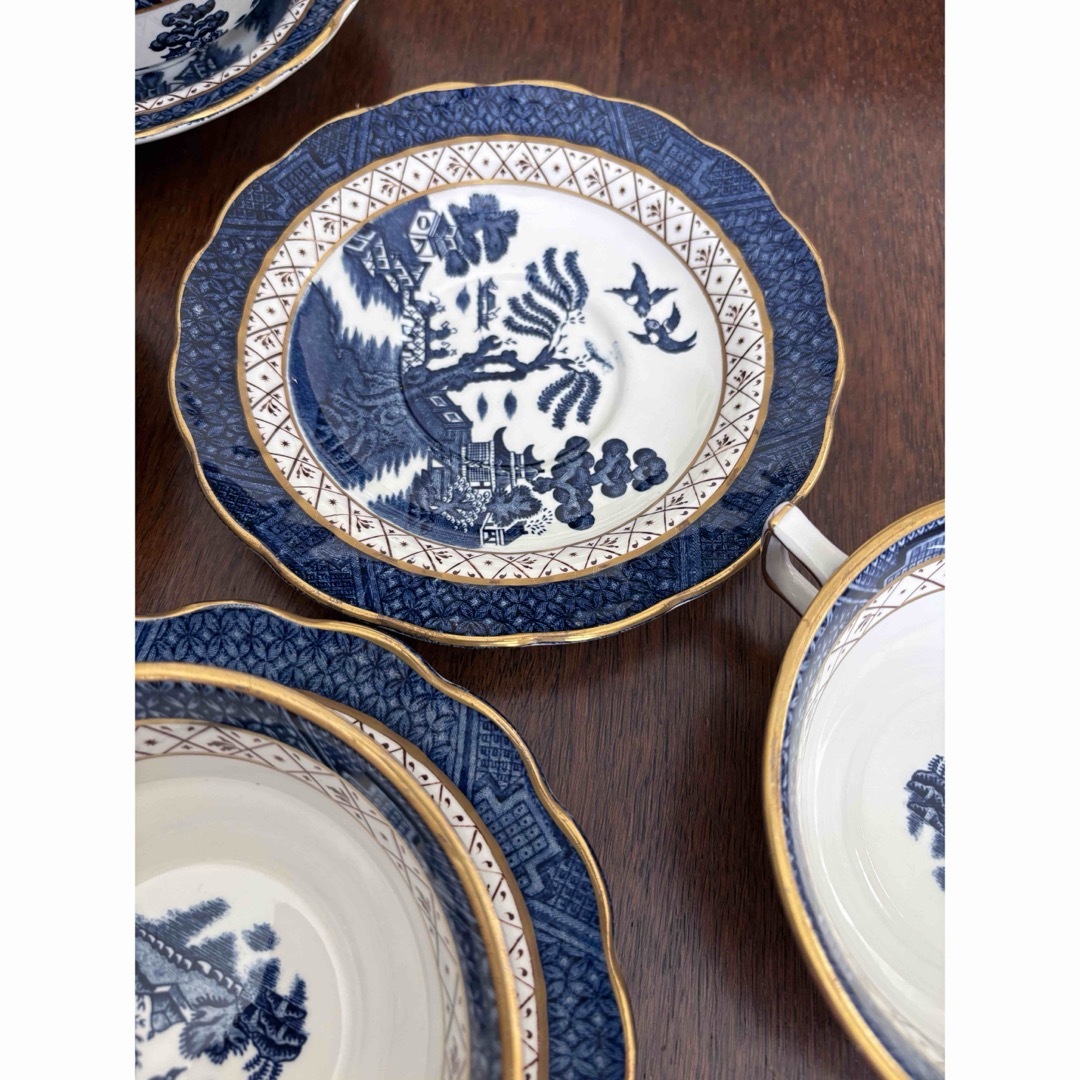 ブース リアル・オールド・ウィロー スープカップ＆ソーサー4客 ブース