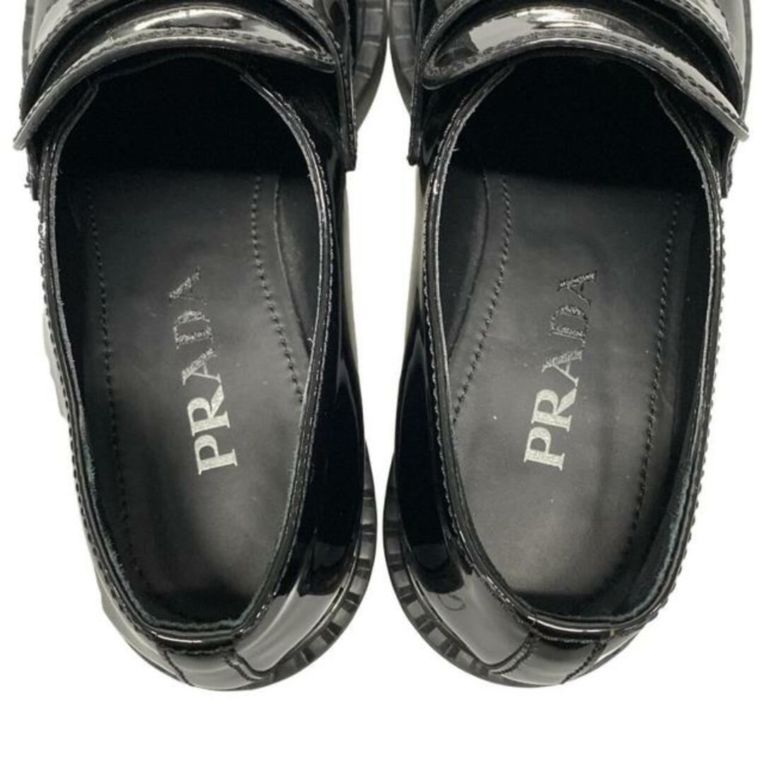 PRADA(プラダ) ローファー 37 レディース美品 - 黒 トライアングルロゴ
