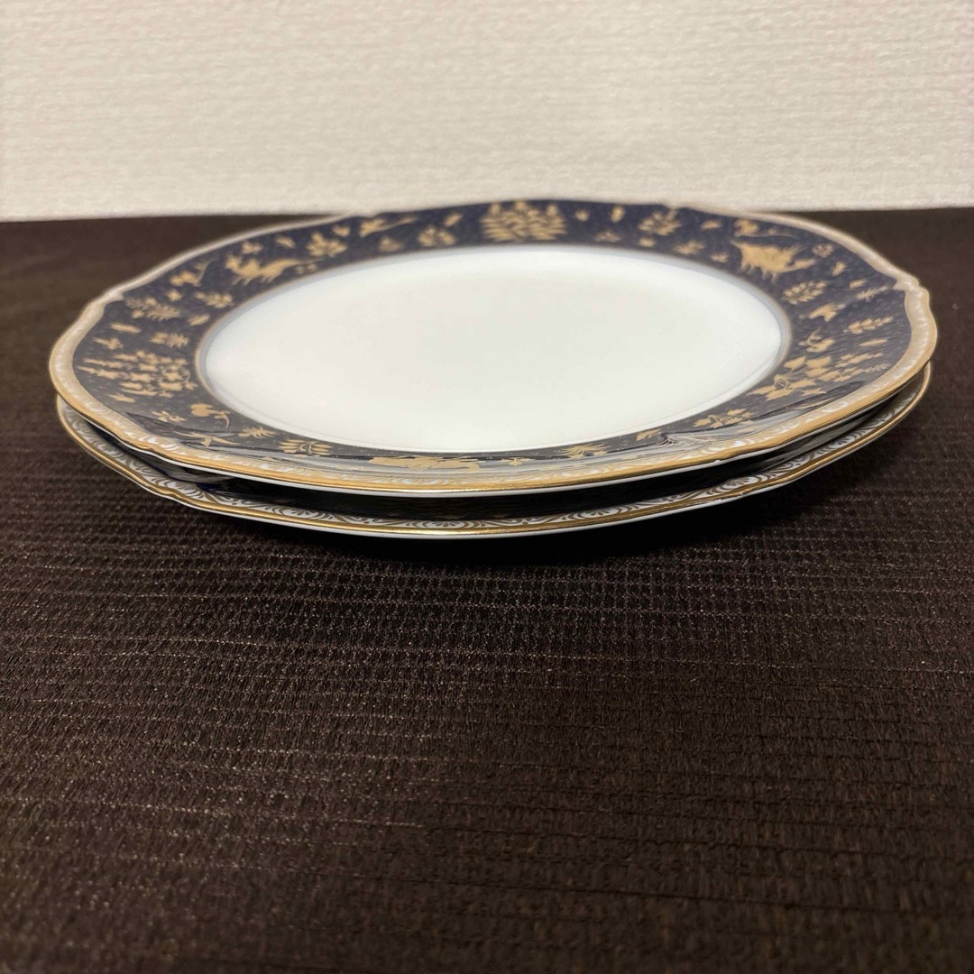 大倉陶園 - 大倉陶園 瑠璃金彩鹿鳥模様 ディナープレート 25.5cmの通販