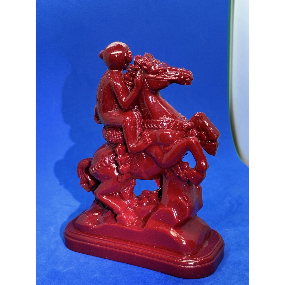 極美品 紫金砂・辰砂「馬上封侯」精雕置物 約14×10×5cm 490g5858の通販