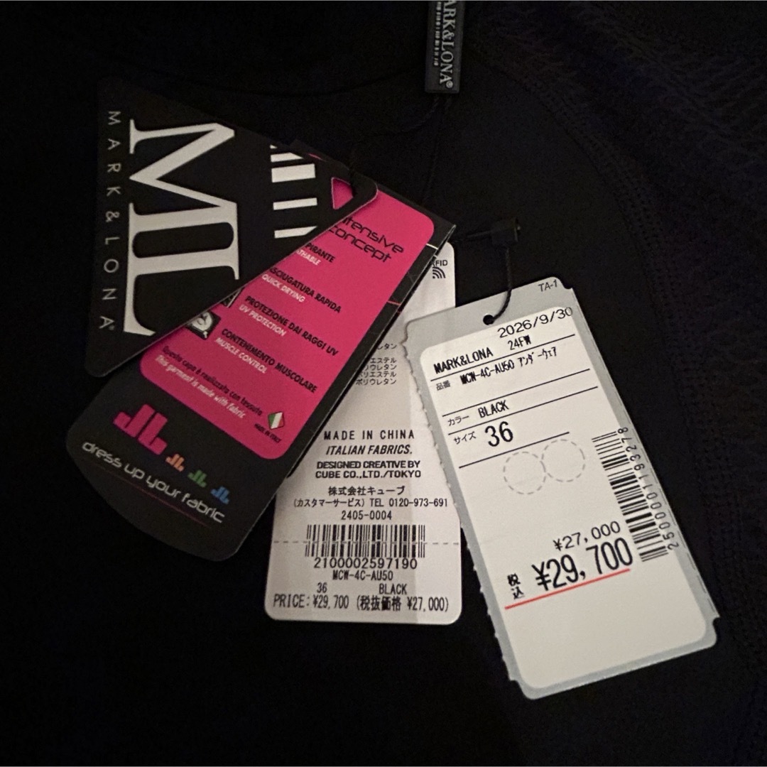 MARK&LONA - 【新品】MARK&LONA モックネックアンダーシャツ 黒 36の