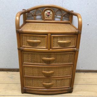 キャビネット サイドボード チェスト ラタン調 ラタン風 引き出し付き