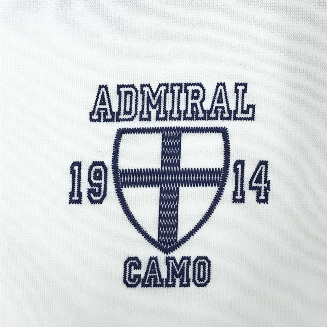 Admiral - アドミラル 長袖ポロシャツ 白×ネイビー ロゴプリント