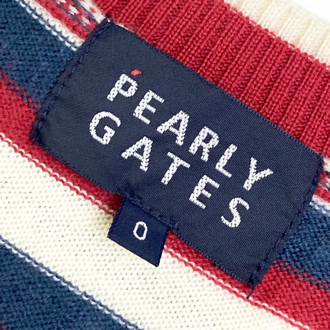 サイズ：0 PEARLY GATES パーリーゲイツ Vネック 長袖 ニットセーター