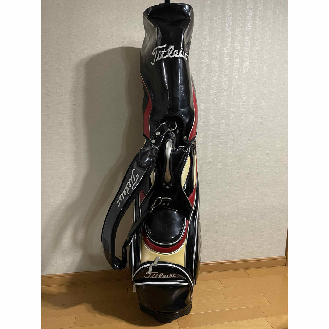 Titleist - Titleist キャディバッグ 黒赤白 ストライプの通販 by