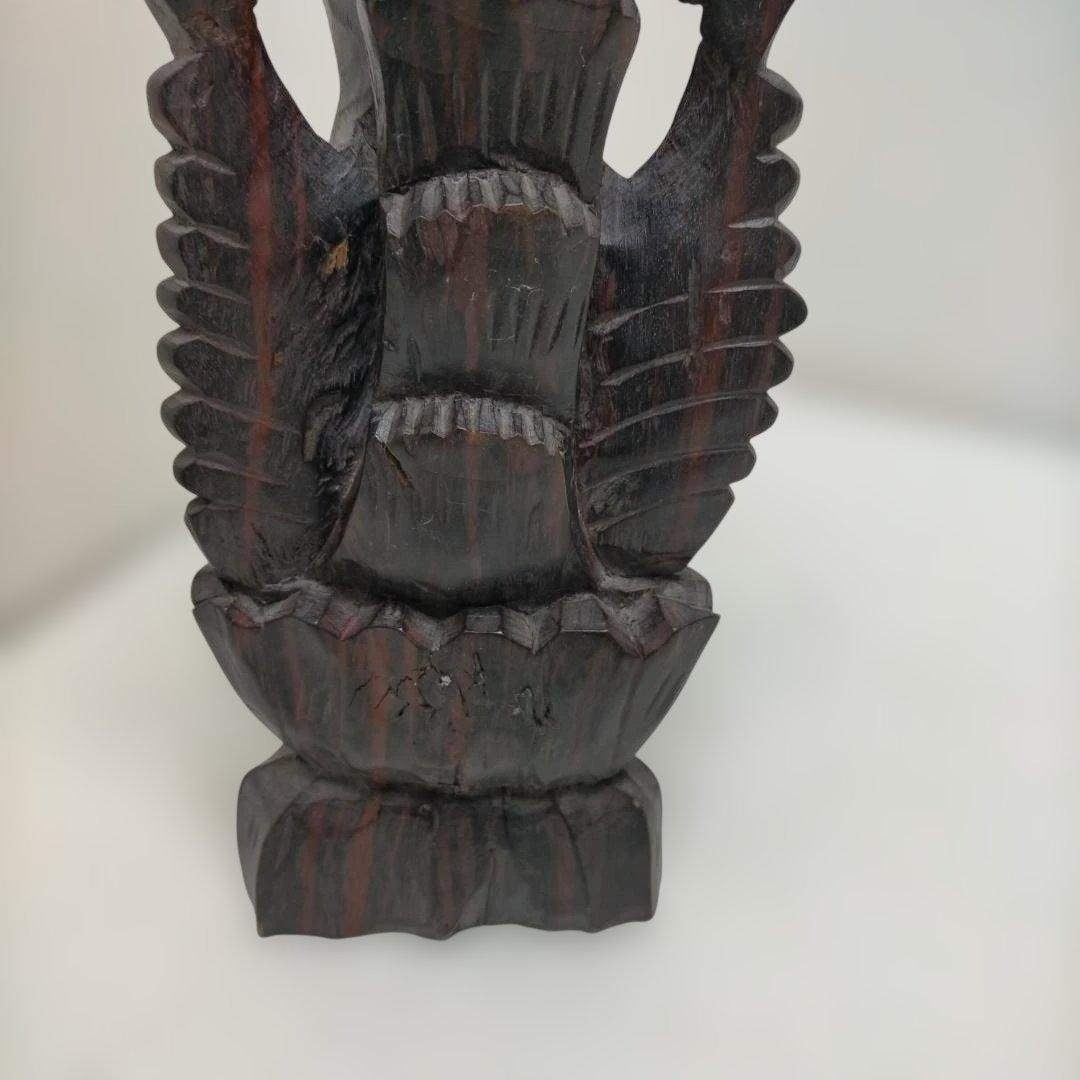 翼のある女神像 木彫り 置物 彫刻像 オブジェ アジアン 260115-3Tの