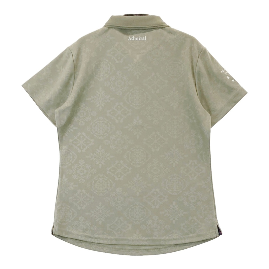 サイズ：L ADMIRAL アドミラル 半袖ポロシャツ 総柄 カーキ系