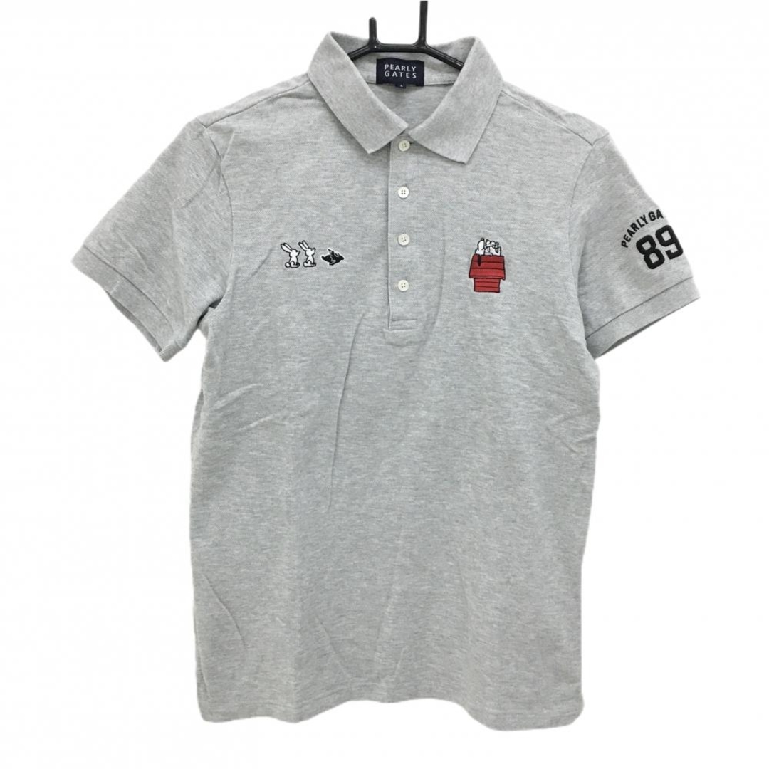 PEARLY GATES - パーリーゲイツ×PEANUTS 半袖ポロシャツ グレー