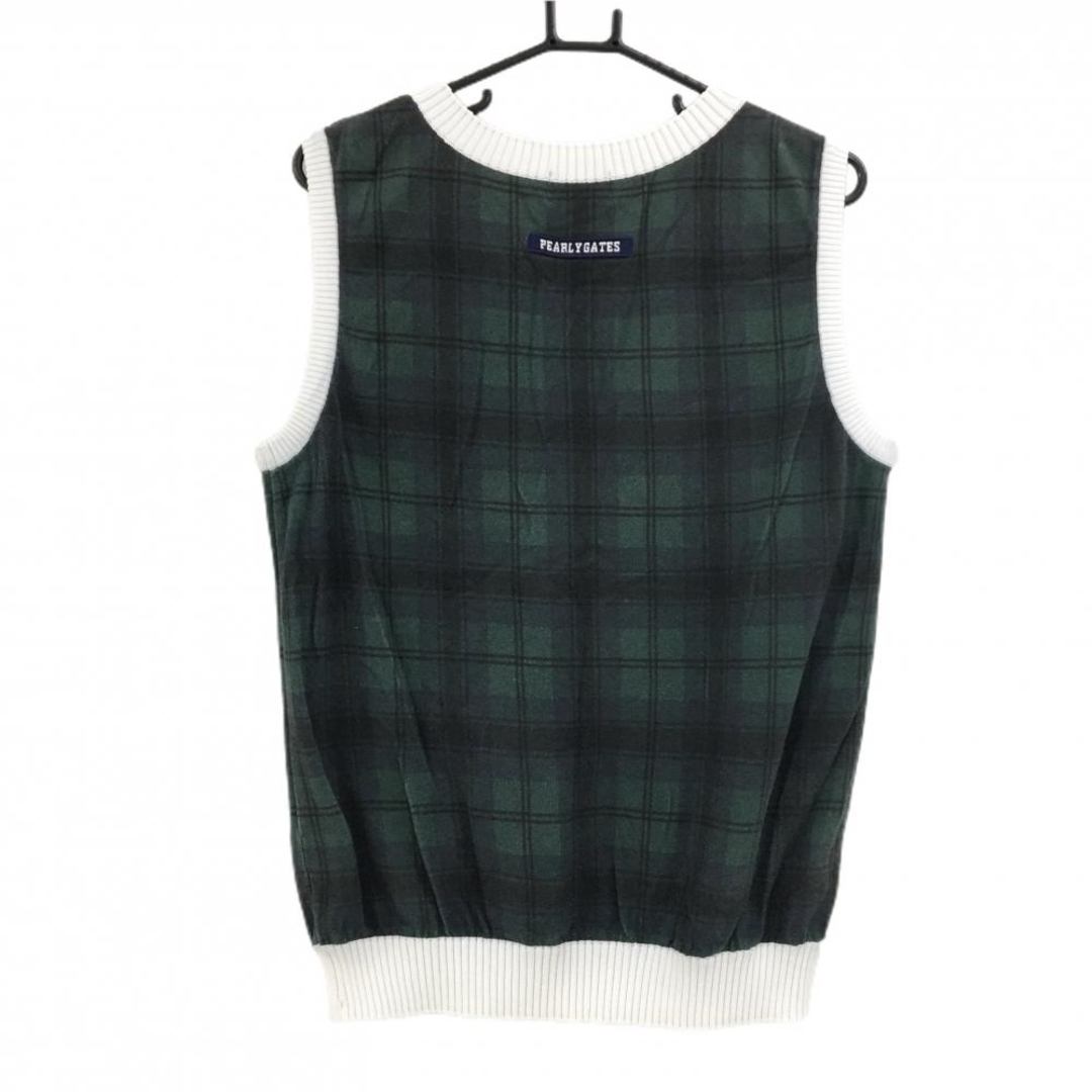 PEARLY GATES - パーリーゲイツ ニットベスト グリーン×黒 Vネック