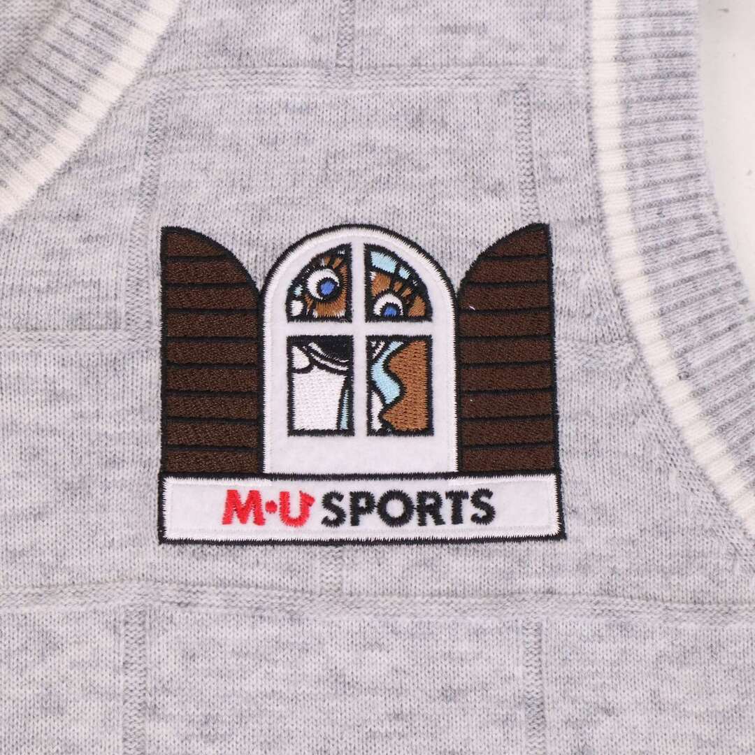 MU SPORTS ミエコウエサコ ゴルフ ウール混 ロゴ刺繍♪ Vネック ニット