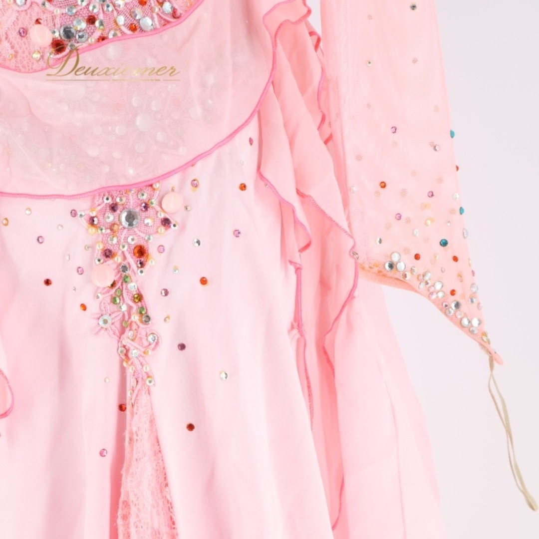 社交ダンス 衣装 スタンダードドレス ワンピース ドレス ピンク系