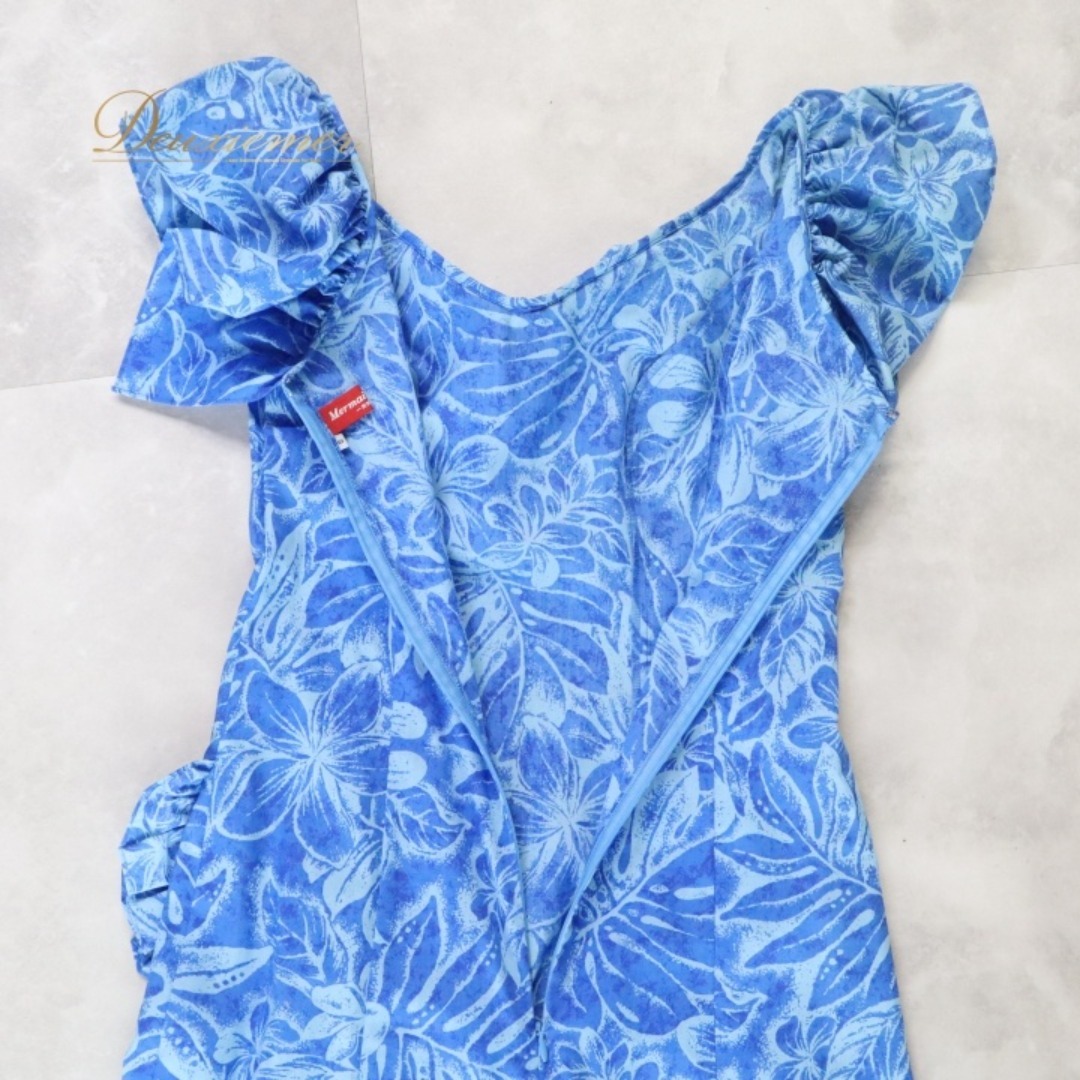 フラダンス 衣装 ワンピース ドレス ブルー系 マーメイドライン