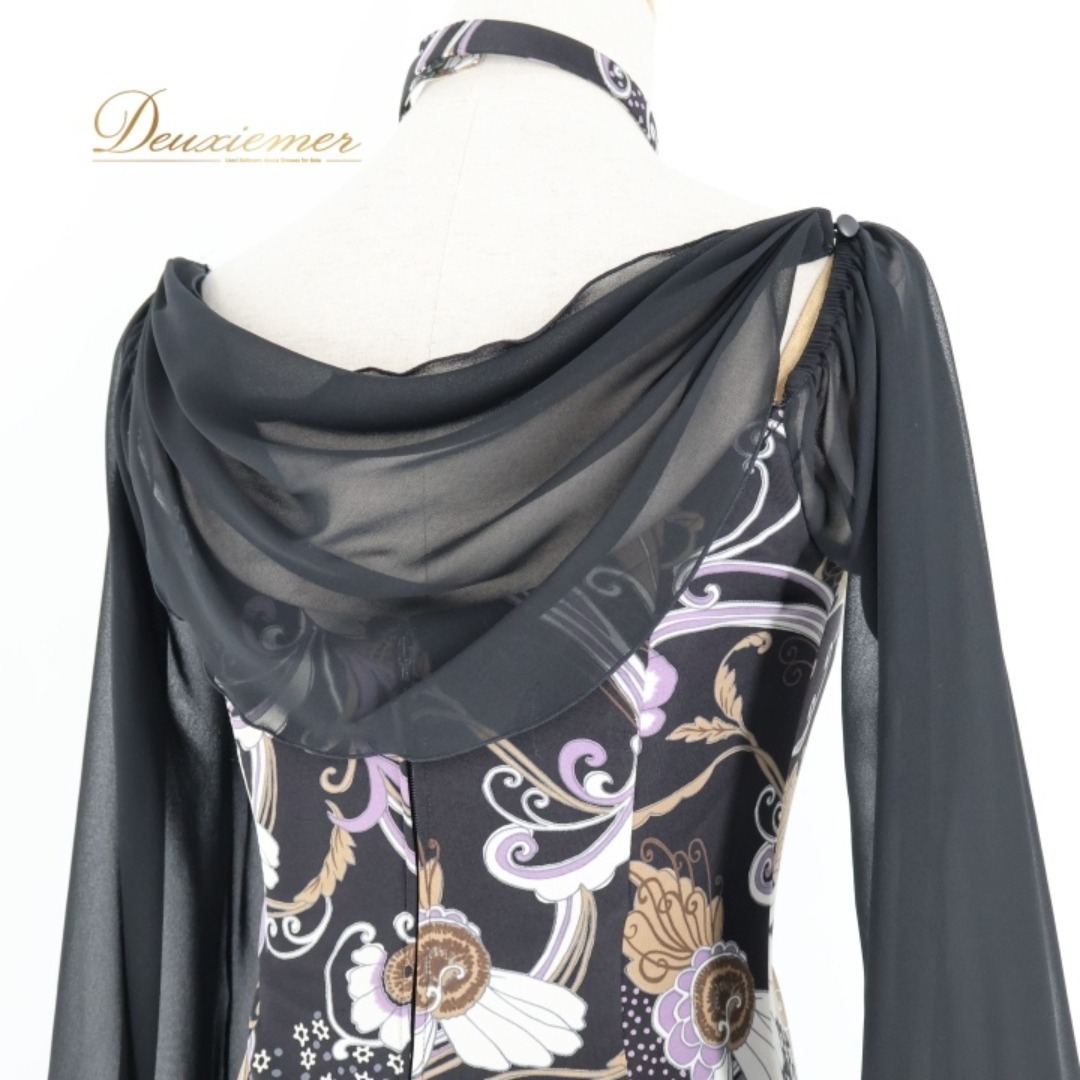 社交ダンス 衣装 スタンダードドレス ワンピース ドレス ブラック系