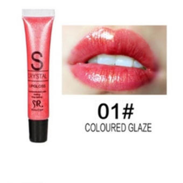 クリスタル リップグロス チューブタイプ #01 コーラルレッド ラメ