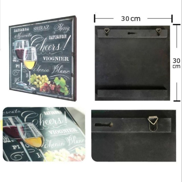 木製看板】赤ワイン 白ワインth☆1000種類れんと☆チョークアート風
