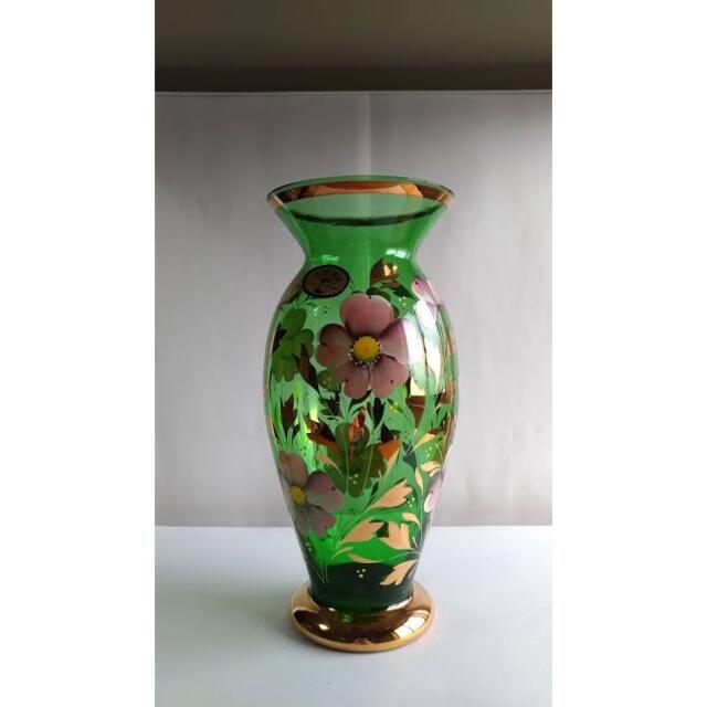 ボヘミアグラス 花瓶 チェコスロバキア 未使用の通販 by ラーシカ's