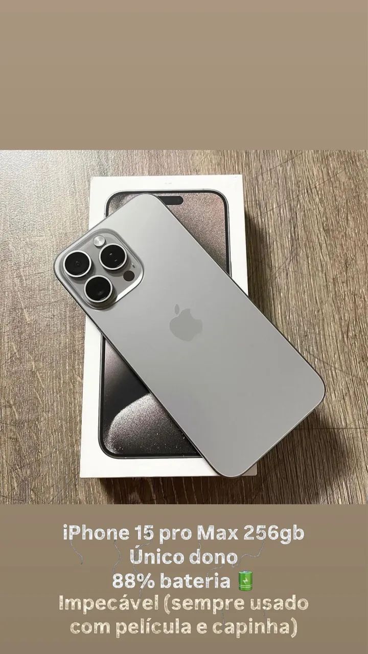 Iphone 15 pro Max 256gb (bateria 88%) - Celulares e Smartphones