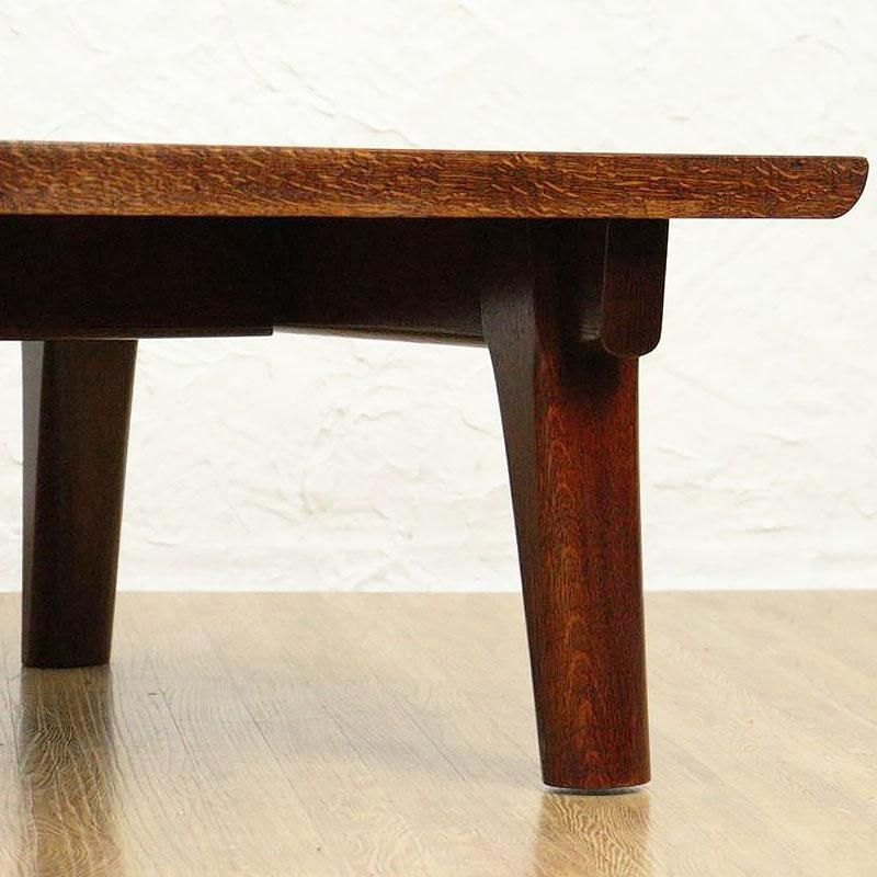 昭和ナラ材角ちゃぶ台 美品 ヴィンテージ座卓