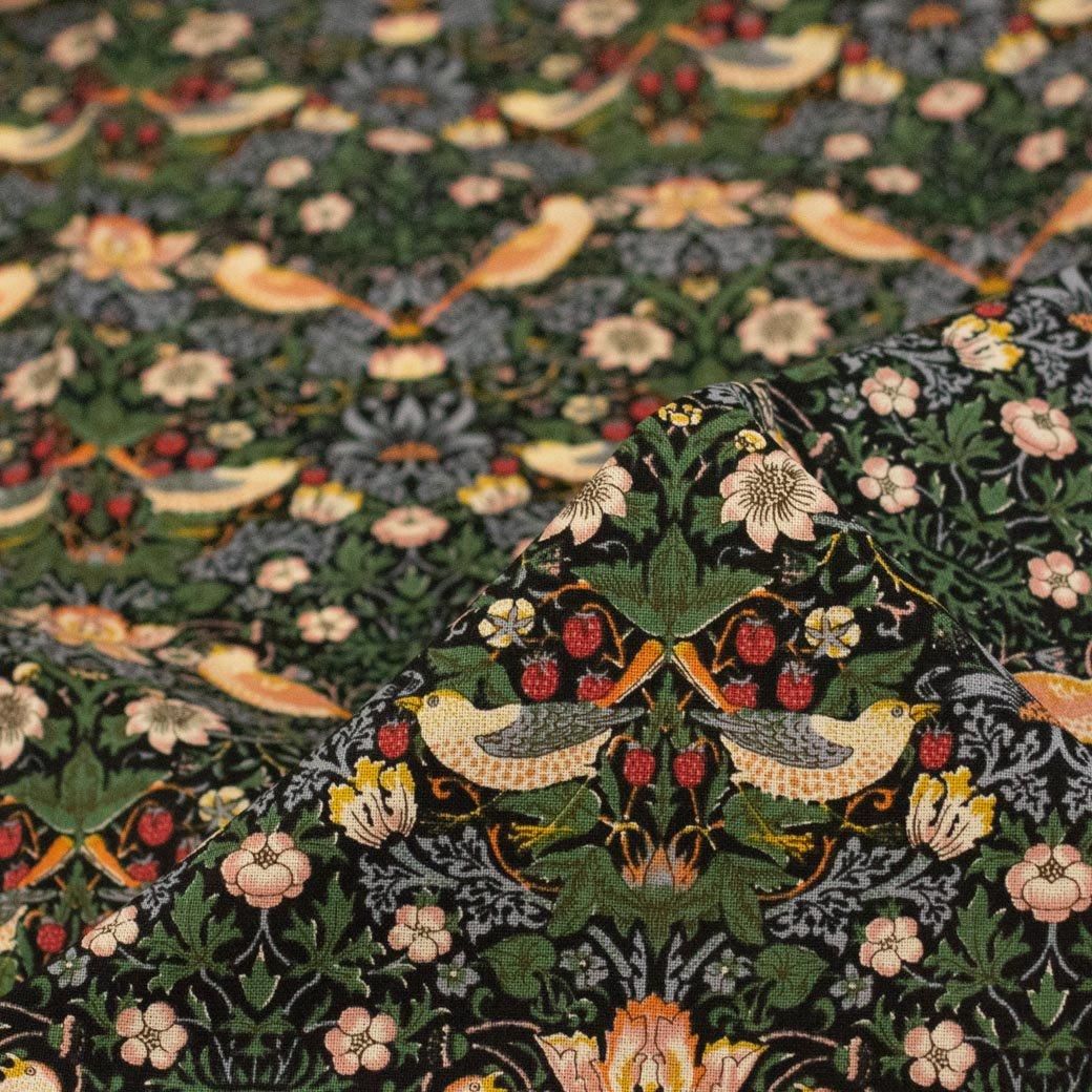 いちご泥棒｜Blue Navy | V&A - 【キジキジ】布・生地の通販｜北欧風