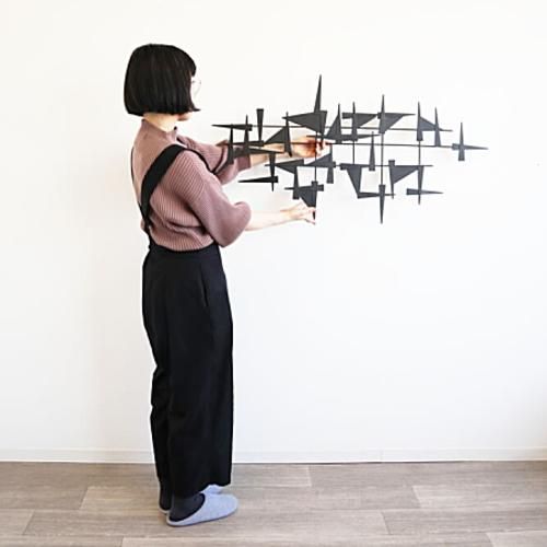アイアンウォールアートパネル | 壁掛け三角形飾り - デザイナーズ家具