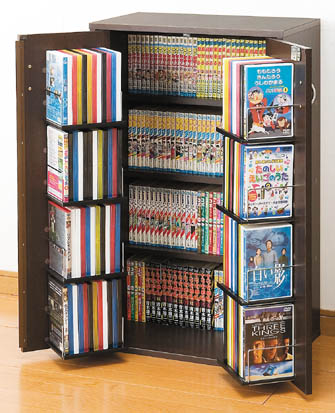 鍵付収納名人 ダーク CD・DVD・Blu-ray・コミック収納 ラック 日本製