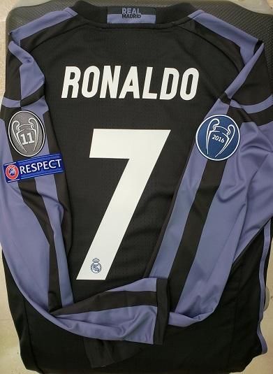 レアル、マドリード（3rd）16/17 選手支給 長袖！ UEFA CL用