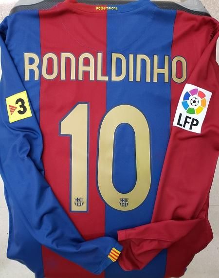 FCバルセロナ（H）06/07 長袖 ロナウジーニョ＃10 + LFP（大