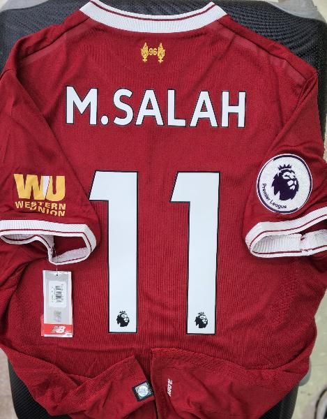 リバプール（H）17/18 M,サラー＃11 EPLパッチ ＆ 袖スポンサー