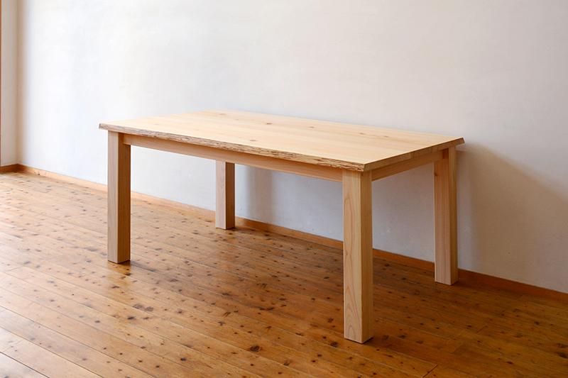 耳（皮）付き天板｜オプション｜無垢テーブル｜ひのき無垢家具｜ヒノキ