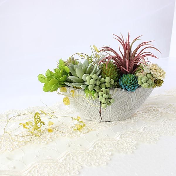 多肉植物・リーフカップS-アーティフィシャルフラワー - 造花・加工花