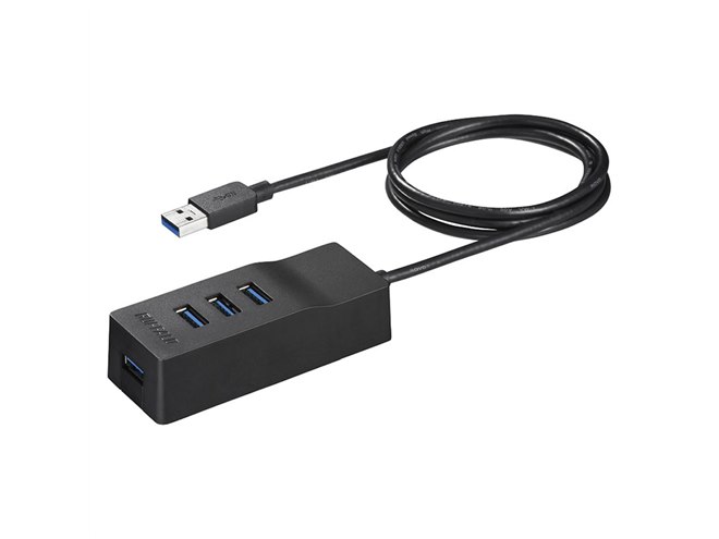 バッファロー、「上挿しポート」を搭載した4ポートUSB 3.0ハブ4機種