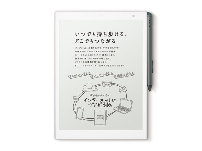 ソニー、“紙のように読み書きできる”A5サイズ相当のデジタルペーパー