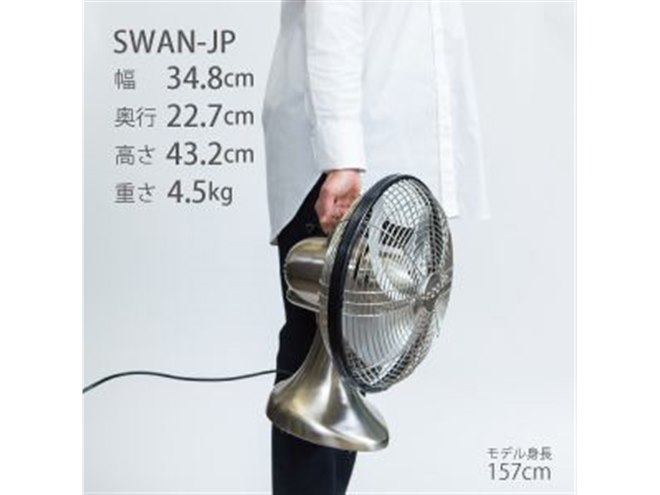 ボルネード、アールデコ調の卓上扇風機「シルバースワン」が復活